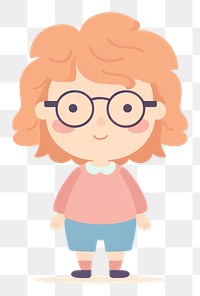 PNG Happy girl wearing glasses cute white background creativity. AI generated Image by rawpixel.