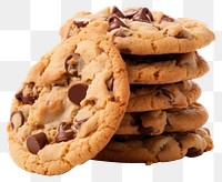 PNG Chocolate chip cookies biscuit food white background