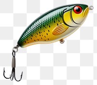 PNG Fishing lure with hook fishing yellow white background.