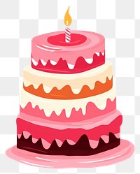 PNG Birthday cake illustration dessert candle food.