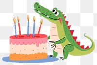 PNG Birthday cake with crocodile dessert representation anniversary.