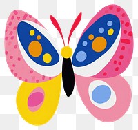 PNG Cute butterfly pattern white background magnification.