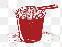 PNG Cup noodle red refreshment cutlery.
