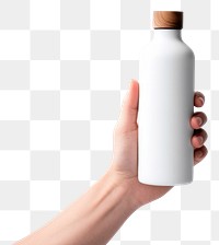 PNG Cosmetic bottle cylinder holding hand.
