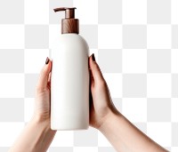 PNG Cosmetic bottle cosmetics holding hand.