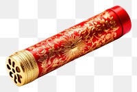 PNG Beautiful chinese firecracker gold red white background.