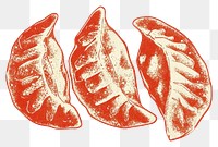 PNG Gyoza food leaf red.
