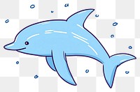 PNG Dolphin swimming cartoon animal.