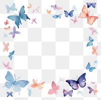 PNG Butterfly square border pattern backgrounds paper. AI generated Image by rawpixel.