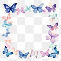 PNG Butterfly square border pattern petal white background. AI generated Image by rawpixel.
