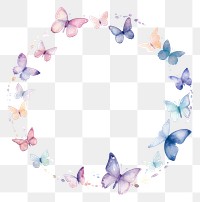 PNG Little butterfly circle border pattern petal white background
