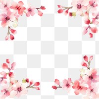PNG Cherry blossom square border flower petal plant. AI generated Image by rawpixel.