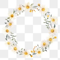 PNG Little daisy circle border pattern flower wreath. AI generated Image by rawpixel.