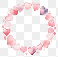 PNG Pink hearts circle border pattern petal white background. AI generated Image by rawpixel.