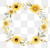 PNG Little sunflower circle border pattern wreath plant. 