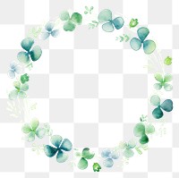 PNG Lucky clover circle border pattern wreath plant. AI generated Image by rawpixel.