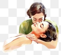 PNG  Massage adult white background togetherness. AI generated Image by rawpixel.