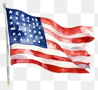 PNG  America watercolor flag white background independence. AI generated Image by rawpixel.