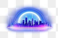 PNG Digital blue Holography city light neon architecture. AI generated Image by rawpixel.