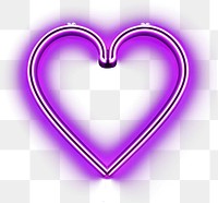 PNG Purple neon heart light shape illuminated. AI generated Image by rawpixel.