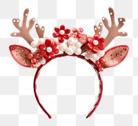 PNG Reindeer headband christmas red white background. AI generated Image by rawpixel.