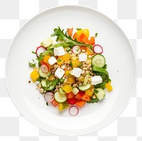 PNG Geek fresh salad in white plate vegetable food meal. 