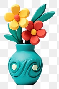 PNG Plasticine of vase flower plant art.