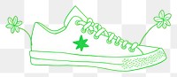 PNG  Sneaker and flower footwear shoe creativity.