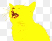 PNG  Cat yawning cartoon animal mammal.