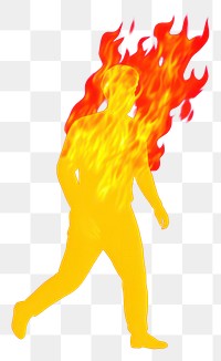 PNG  Man burning in fire graphics creativity recreation.