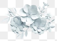 PNG White paper flowers pattern plant gray.