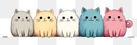 PNG Cat in a row animal mammal pet. AI generated Image by rawpixel.