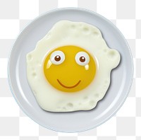 PNG Fried egg plate food blue. AI generated Image by rawpixel.