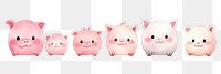 PNG Pig in a row animal mammal white background. AI generated Image by rawpixel.