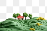 PNG Clay 3d countryside green food landscape.