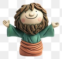 PNG Clay 3d jesus figurine toy white background.