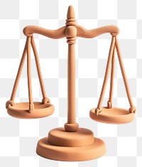 PNG Clay 3d legal justice balance scale white background courthouse furniture.