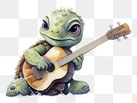 PNG Baby turtle amphibian drawing guitar. 