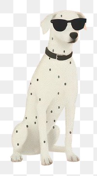 PNG A dalmatian dog wearing sunglasses on a red background animal mammal humor. AI generated Image by rawpixel.