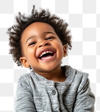 PNG Black child laughing portrait smile.