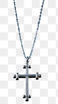 PNG  A sterling silver cross necklace pendant jewelry symbol.