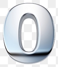 PNG 0 number letter Chrome material white background circle symbol.