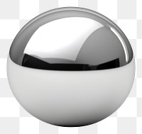 PNG Circle Chrome material sphere white background reflection.