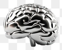 PNG Brain Chrome material silver white background accessories.
