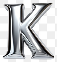 PNG K letter shape Chrome material text white background alphabet.