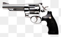 PNG Revolver Chrome material handgun weapon white background