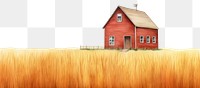 PNG  Tiny red barn house in field architecture building outdoors. AI generated Image by rawpixel.