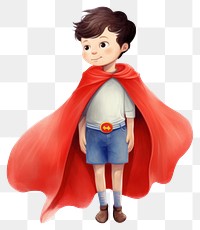 PNG  Kid wearing a cape cute red toy. AI generated Image by rawpixel.