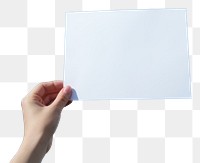 PNG Hand holding blank square paper sky outdoors hand.