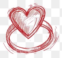 PNG Valentines ring drawing sketch heart.